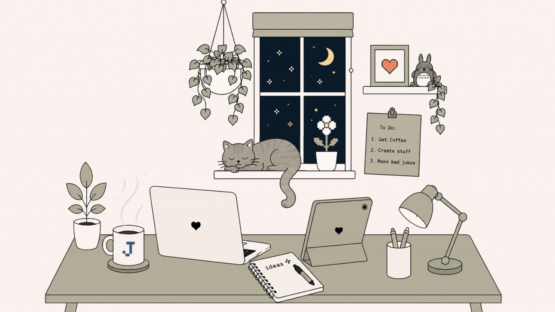 Ello Pixel workspace illustration